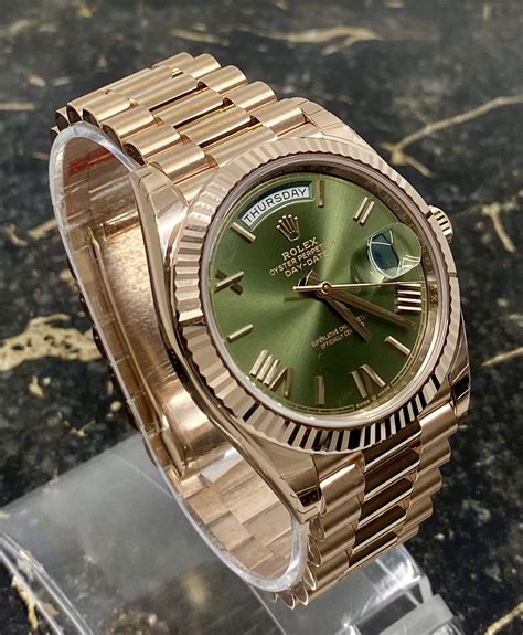 rolex green with gold|rolex day date 40 price.